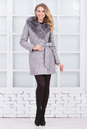 Женское пальто из текстиля с воротником, отделка чернобурка 3000553-7